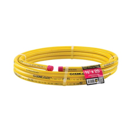 Home-Flex 0.5 in. Dia. x 25 ft. CSST Flexible Gas Tubing, Yellow HO5570